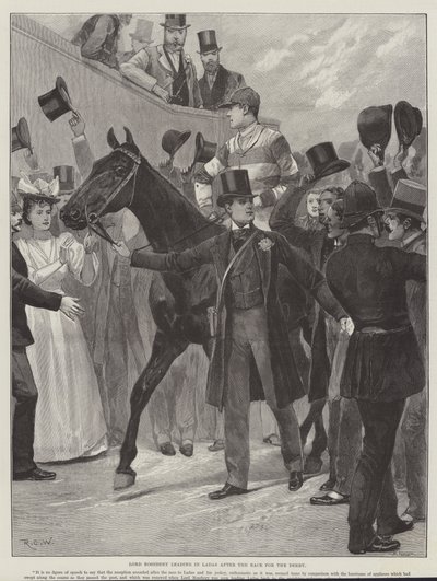 Lord Rosebery leading in Ladas after the Race for the Derby by Richard Caton Woodville junior